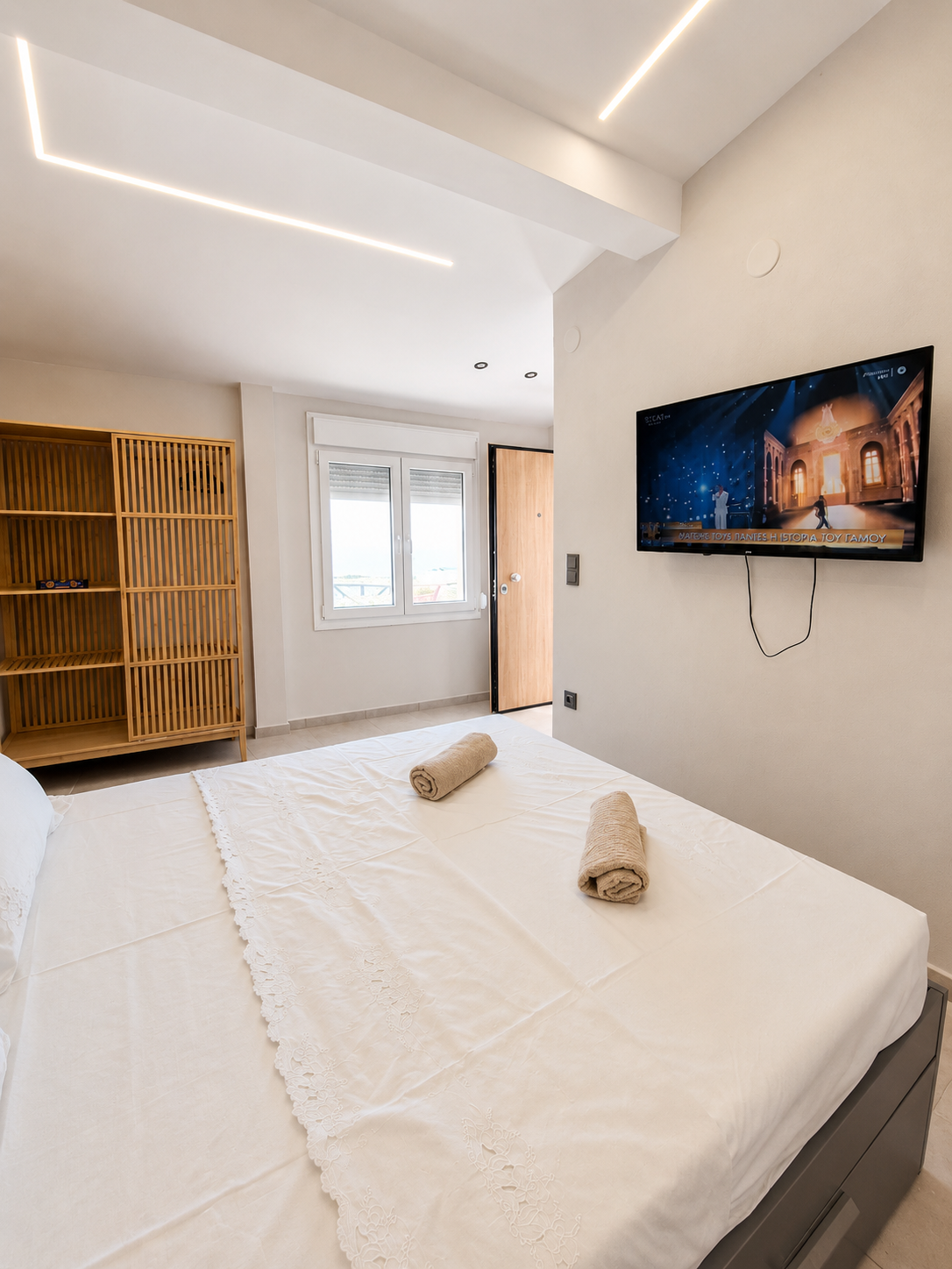 Bedroom interior with linen detail