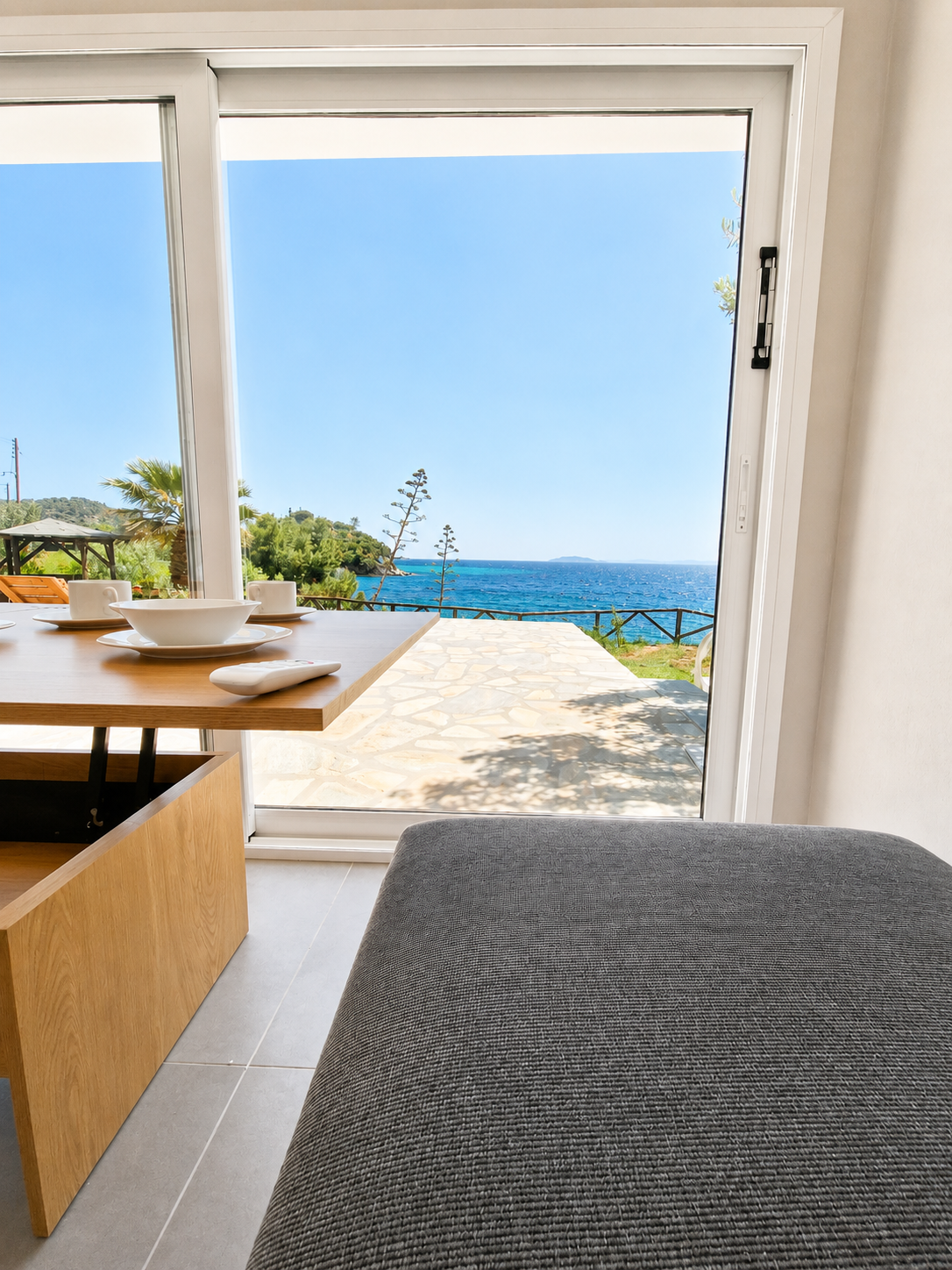 Sea view from the studio sofa